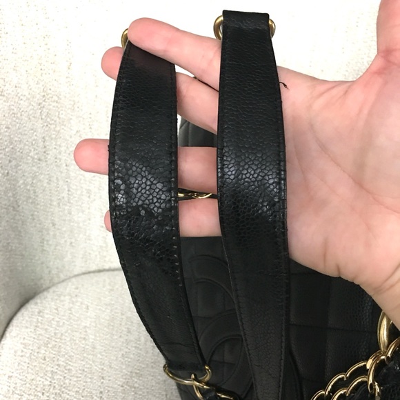 CHANEL Caviar Quilted Grand Shopping Tote GST tote bag black leather - Picture 16 of 16